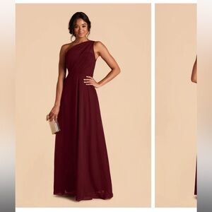 Birdy Grey one shoulder Kira Dress; Chiffon Cabernet Size Medium